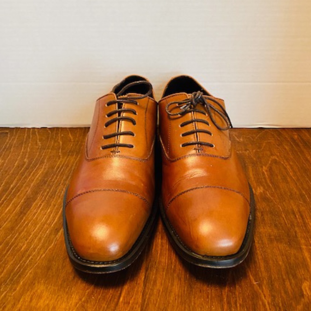 Bruno Magli leather men's brown dress oxfords,9.5.